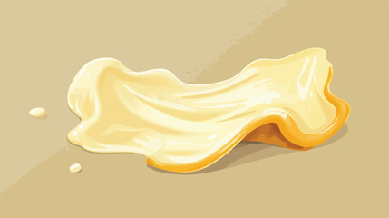 Twisted piece of butter or cream spread in milk spl