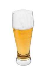 Full glass of beer isolated on white