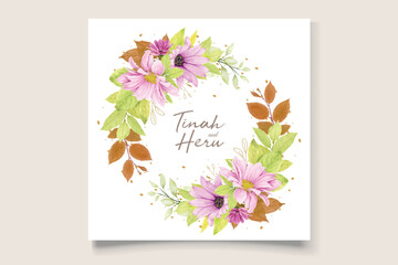 wedding invitation and wedding card with floral frame