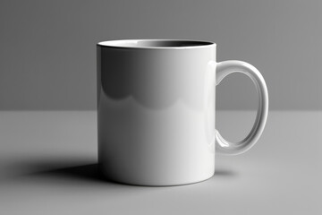 Obraz premium A plain white ceramic mug with no branding, suitable for showcasing personalized mug designs or prints. Generative Ai.