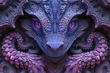 Fototapeta premium Vibrant Cyberscape: Intricate Digital Futurism in Bold Hues