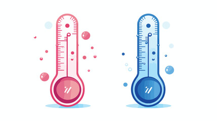 Two linear mercury thermometers with high and low t