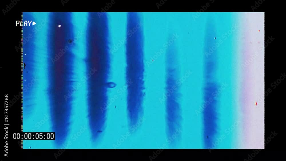Poster old style video playing on screen with animated textured grunge images