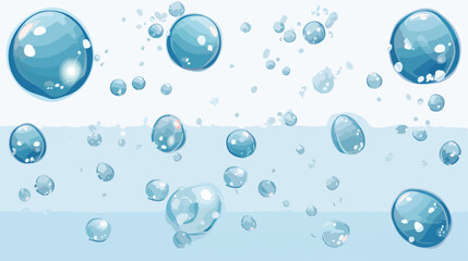 Underwater fizzing transparent air bubbles realisti
