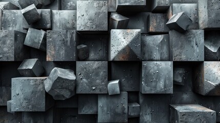 Grey 3d geometrical shapes wallpaper