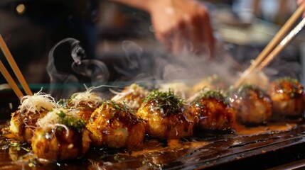 Process to preparing takoyaki most popular tasty food of japan