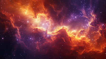 Vibrant Photo of a Nebula's Star-Studded Beauty Exploring the Celestial Splendor of Deep Space in Vivid Detail