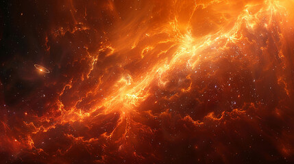 Vibrant Photo of a Nebula's Star-Studded Beauty Exploring the Celestial Splendor of Deep Space in Vivid Detail