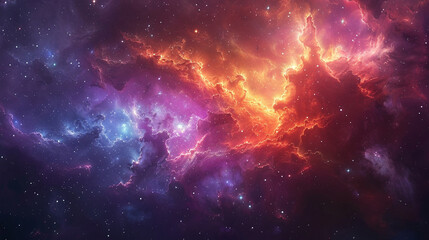 Vibrant Photo of a Nebula's Star-Studded Beauty Exploring the Celestial Splendor of Deep Space in Vivid Detail