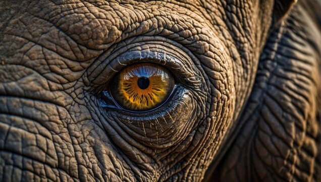 Close up of an elephant eye