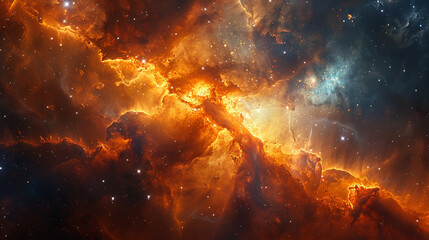 Vibrant Photo of a Nebula's Star-Studded Beauty Exploring the Celestial Splendor of Deep Space in Vivid Detail