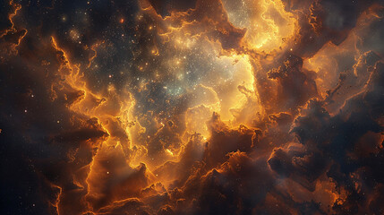 Vibrant Photo of a Nebula's Star-Studded Beauty Exploring the Celestial Splendor of Deep Space in Vivid Detail
