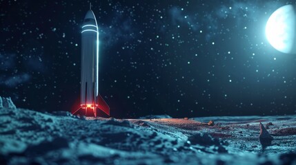 Rocket Launch on Moon 4