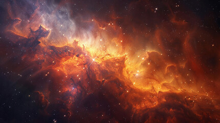 Vibrant Photo of a Nebula's Star-Studded Beauty Exploring the Celestial Splendor of Deep Space in Vivid Detail