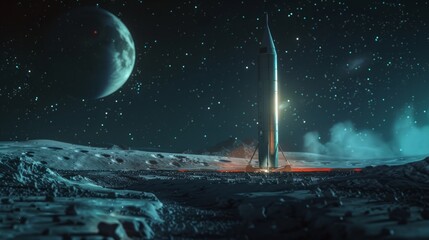 Rocket Launch on Moon 3