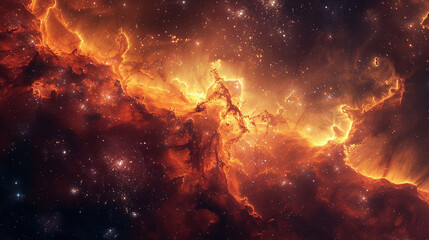 Vibrant Photo of a Nebula's Star-Studded Beauty Exploring the Celestial Splendor of Deep Space in Vivid Detail