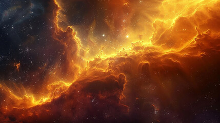 Vibrant Photo of a Nebula's Star-Studded Beauty Exploring the Celestial Splendor of Deep Space in Vivid Detail