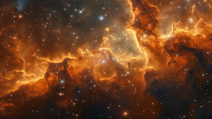 Vibrant Photo of a Nebula's Star-Studded Beauty Exploring the Celestial Splendor of Deep Space in Vivid Detail