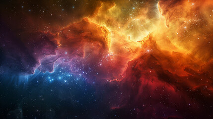 Vibrant Photo of a Nebula's Star-Studded Beauty Exploring the Celestial Splendor of Deep Space in Vivid Detail
