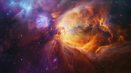 Vibrant Photo of a Nebula's Star-Studded Beauty Exploring the Celestial Splendor of Deep Space in Vivid Detail