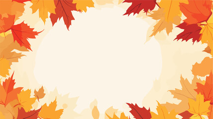 Vector automn poster template with fall yellow red