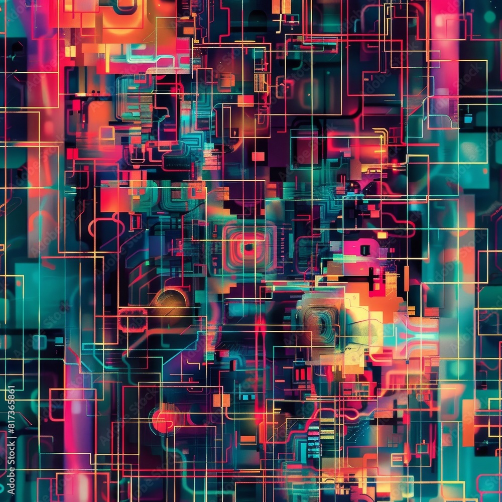 Poster abstract pattern, offering a glimpse into the world of digital distortion