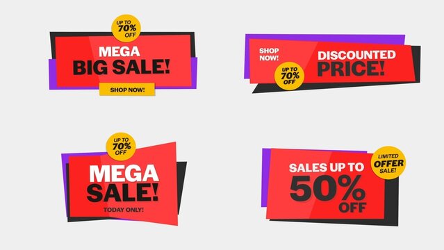 Sale Discount Banners 63 , Fully Editable and Animated