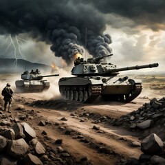 tank in battle