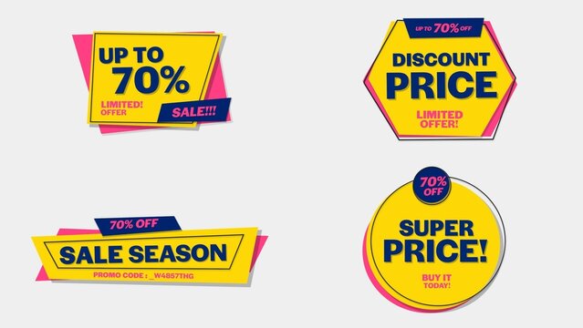 Sale Discount Banners 65 , Fully Editable and Animated