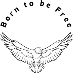 eagle with wings, freedom meaning, nice design for mountains falcon, adventure and outdoor, wild life and travel  
