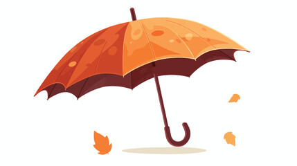 vector cartoon classic opened umbrella with rain dr