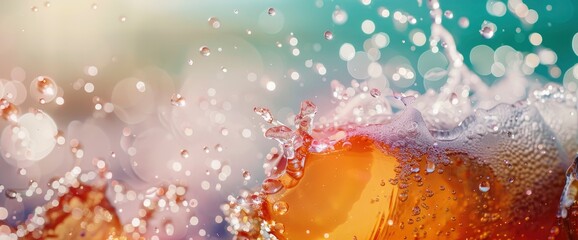 Foamy Beer Splashes, Bold Hues, Dynamic Designs, International Beer Day Background