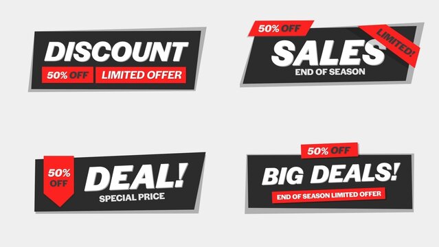 Sale Discount Banners 70 , Fully Editable and Animated