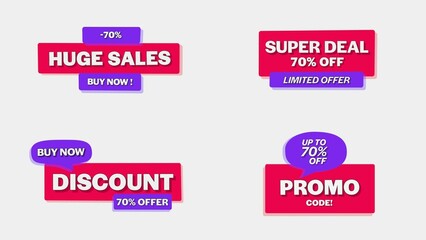 Sale Discount Banners 84 , Fully Editable and Animated