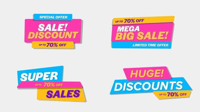 Sale Discount Banners 88 , Fully Editable and Animated