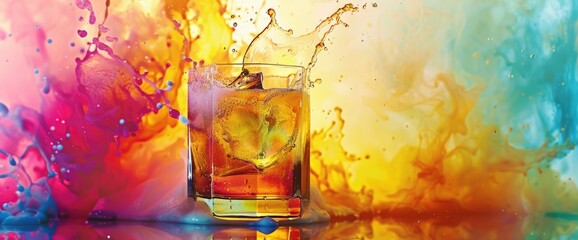 International Beer Day, Colorful Splashes, Dynamic Shapes, International Beer Day Background
