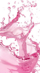 Pink liquid splash. Vibrant pink liquid splash with dynamic motion. white background