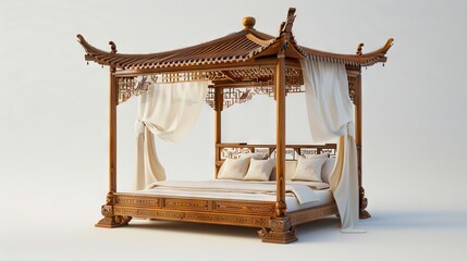 Chinese bed canopy 3d model.