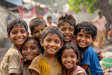 Portrait of Indian kids in Kolkata.