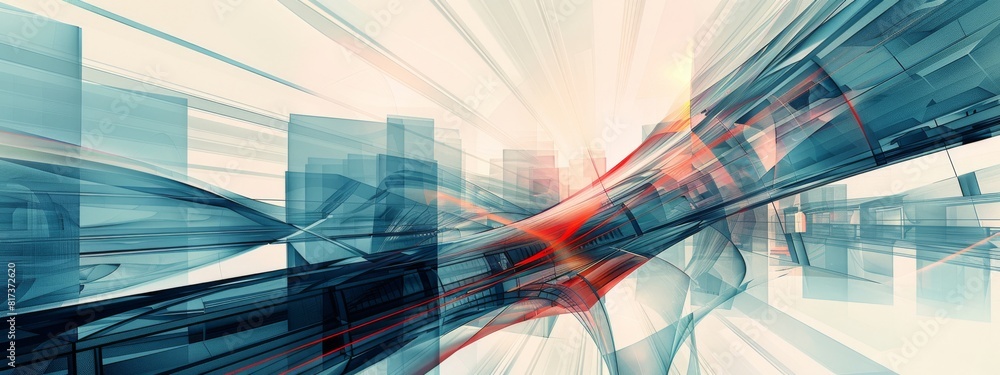 Poster a modern, architectural background with abstract building shapes and lines.