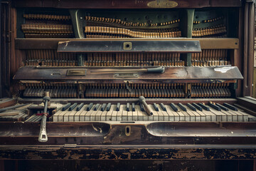 Fototapeta na wymiar An Intimate Portrayal of Precision and Craftsmanship in Piano Tuning