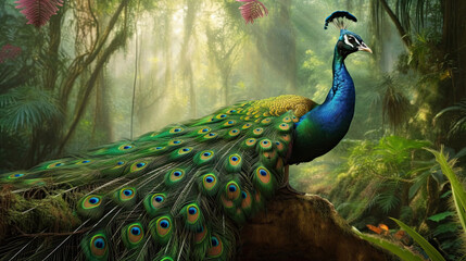 Obraz premium illustration of a peacock.