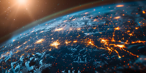 Technological Connectivity: Global Data Transfer Network Map