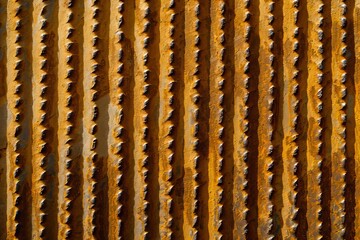 A close up of a rusty metal surface.