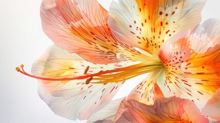 Design a watercolor botanical illustration, showcasing the delicate veins and subtle color shifts in flower petals realistic