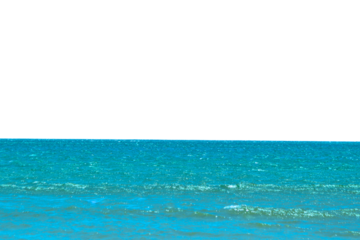 Blue sea water isolated on transparent background. ocean water surface waves in PNG, cut out, Summer design elements