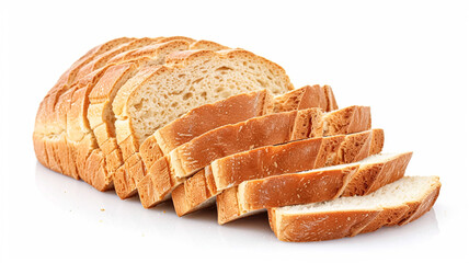 Fresh sliced bread isolated on white background, baking goods and supermarket packaging, farm shop organic baked bread