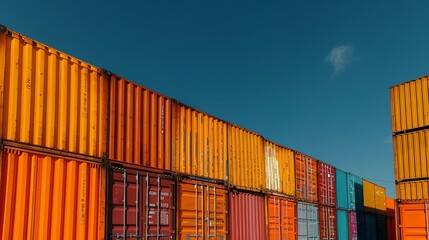 Fototapeta premium containers with cargo, bright colors