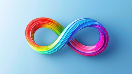 Colorful autism infinity rainbow symbol sign in outstretched woman hands. World autism awareness day, autism rights movement, neurodiversity, autistic acceptance movement 