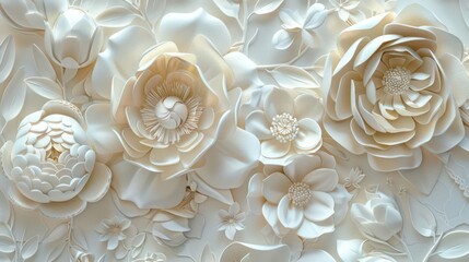 Elegant paper carving of flowers with intricate design